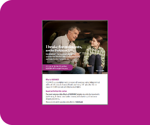 Download the NOURIANZ® (istradefylline) brochure for adults living with Parkinson’s Disease